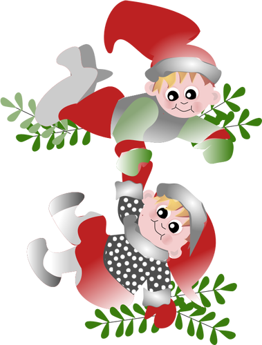 Navidad danesa elfos vector imagen prediseñada