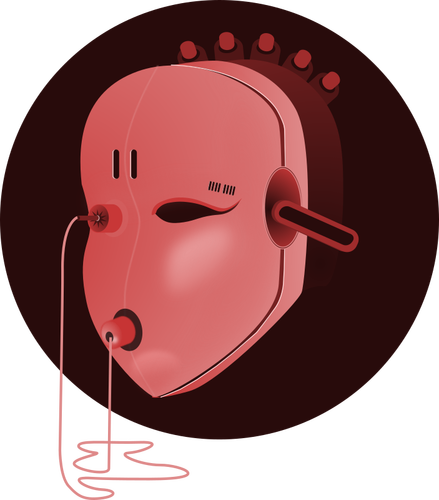 Wajah merah muda robot