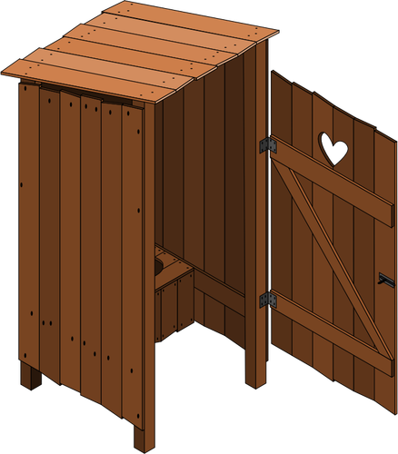 Holz Latrine offene Vektor-Bild