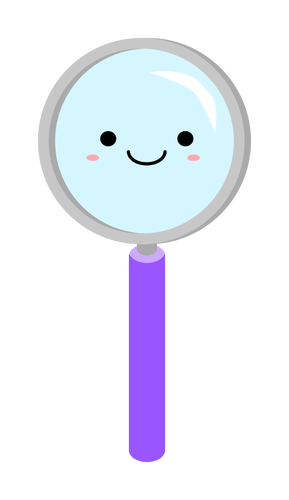 Smiling magnifying glass