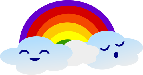 Söt molnen med rainbow vektorbild