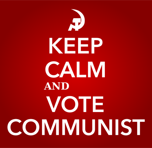 Zachować spokój i głosowania komunistycznej znak wektor wyobrażenie o osobie