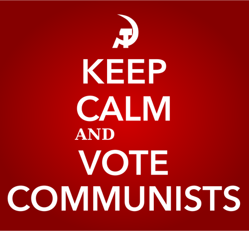Keep calm and vote communists sign vector image