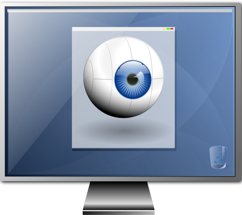 Flatscreen monitor ingeschakeld vector illustraties