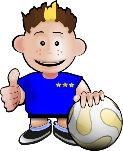 Cartoon soccer player vector drawing