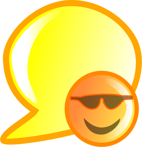 Illustration vectorielle de smiley orange parler de bulle