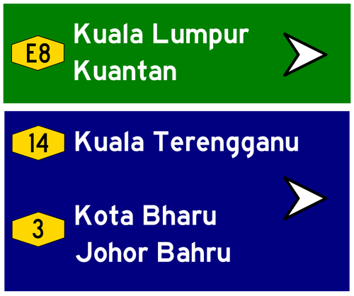 علامة الطريق الماليزية إلى كوالالمبور التوضيح المتجه