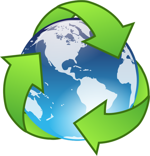 Vektorgrafik von Crystal Earth Recycling-symbol