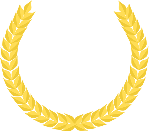 Vector tekening van de lauwerkrans van Caesar met gouden tarwe