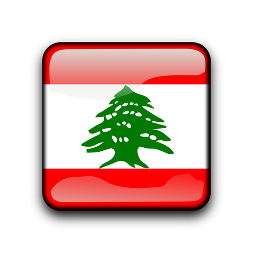 Lebanese vector flag inside web button