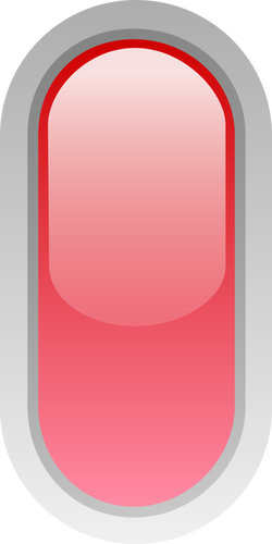 Upright pill shaped red button vector graphics