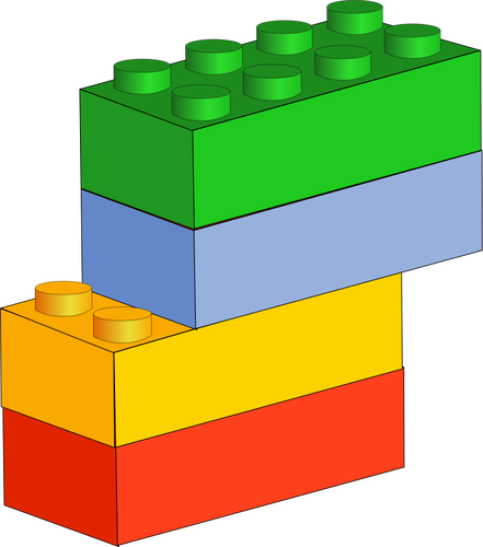 Warna blok plastik gambar vektor