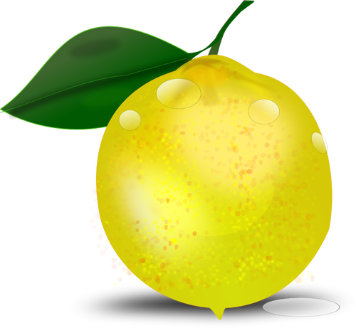 Fotorealistik lemon dengan daun vektor ilustrasi