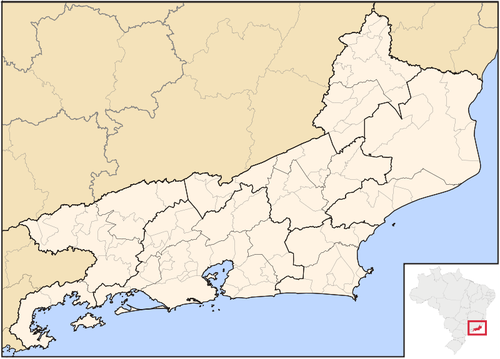 خريطة منطقة ريو دي جانيرو على الخريطة
