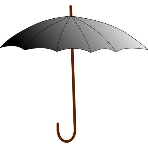 Kahverengi sopa vektör grafik gri tonlamalı şemsiye