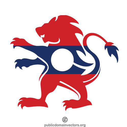 La bandera de Laos león heráldico