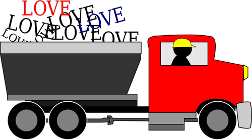 Vektorbild av kärlek lastbil
