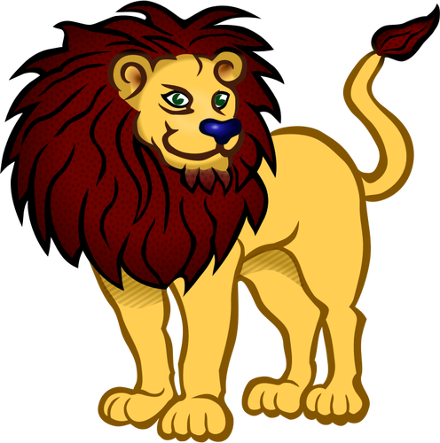 Złoty lew kreskówka postać wektorowa