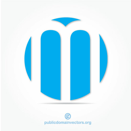 Logotyyppi sinisellä ympyrällä
