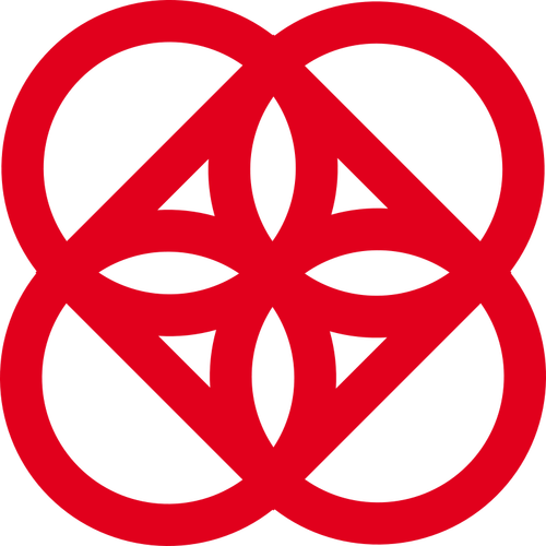 הלוגו האדום בתמונה וקטורית הרעיון