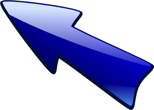 Flecha azul apuntando hacia arriba izquierda vector de la imagen
