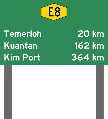 Malaysia-Schnellstraße-Entfernung-symbol