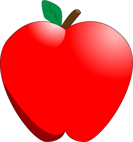 Cartoon rött äpple vektor ClipArt