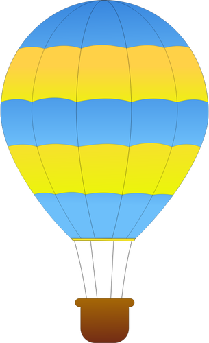Vetor de balão de ar quente listras horizontais verdes e azuis desenho