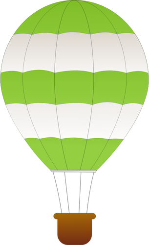 Poziome zielone i białe paski gorącym powietrzem balon wektor clipart