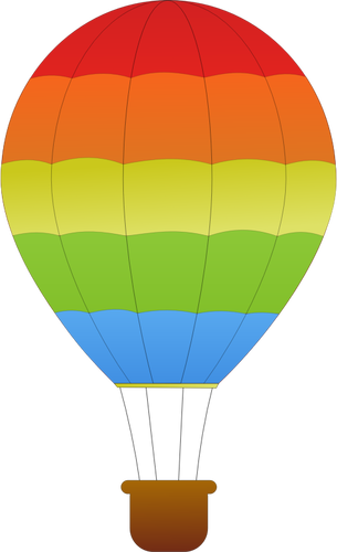 Horizontale grüne, rote und blaue Streifen Heissluft-Ballon-Vektor-Grafiken