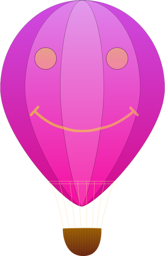 Vertikální růžové pruhy horkovzdušný balón Vektor Klipart