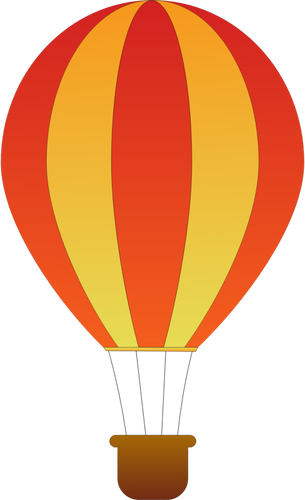 Pystysuuntainen punainen ja keltainen raidat kuumailmapallo vektori kuva