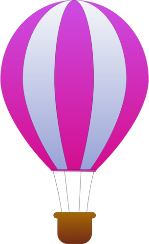 세로 핑크와 회색 줄무늬 뜨거운 공기 풍선 벡터 이미지