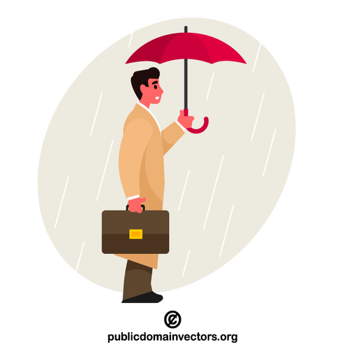Hombre de negocios con un paraguas