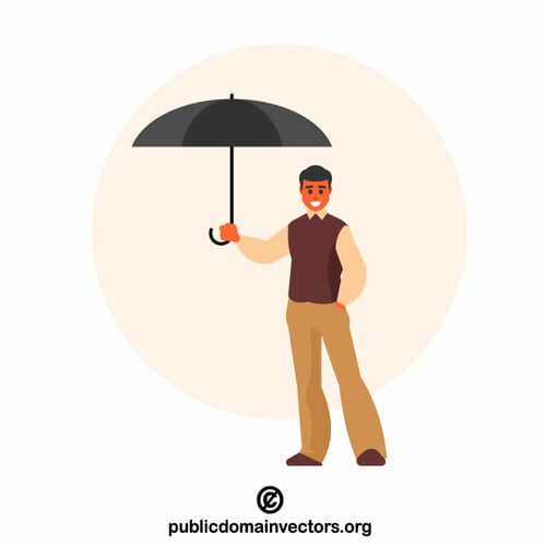Homem com o guarda-chuva