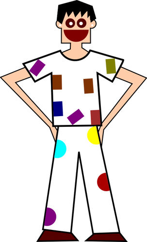 Homem com roupas coloridas