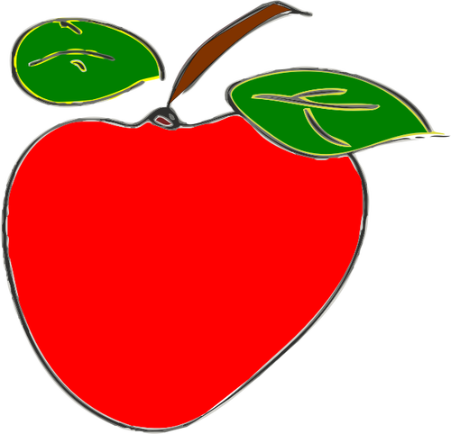 Vector illustration of weird shaped apple