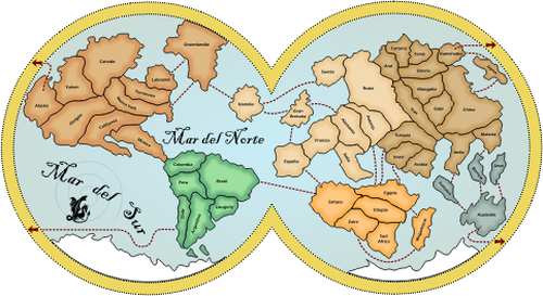 Globe kart over verden vector illustrasjon