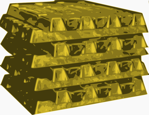 Imagem vetorial de pilha de lingotes de ouro