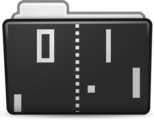Vektor Klipart ikony složky černé a šedé