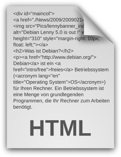 Ícone de documento HTML