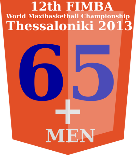 65+ FIMBA championship -logon ideavektorigrafiikka