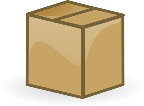 Vektör çizim kapalı kahverengi karton kutu