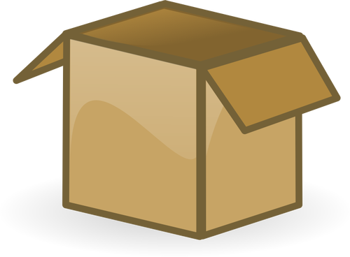 Vector drawing of open brown cardboard box