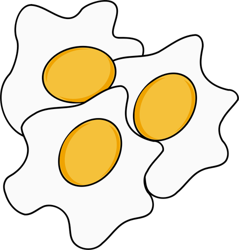 Vektor bilde av tre egg solsiden opp