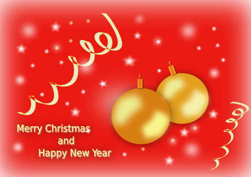 Счастливого Рождества и с новым годом открытка векторное изображение