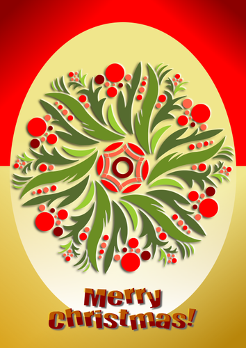 "Veselé Vánoce" plakát s vánoční květiny Vektor Klipart