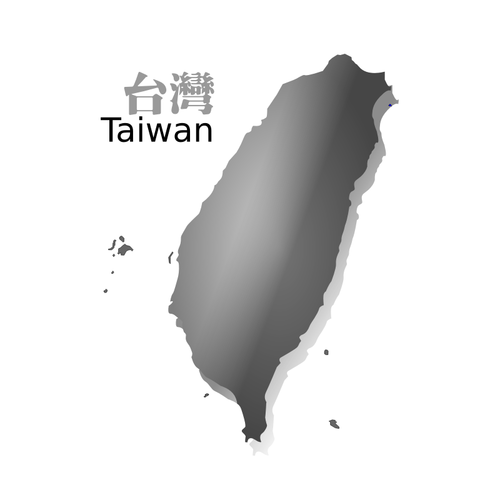 Gray map of Taiwan vector image