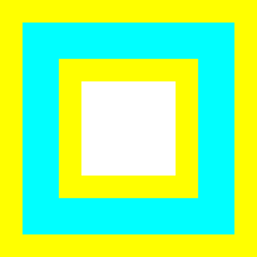 Gambar vektor persegi yang biru dan kuning