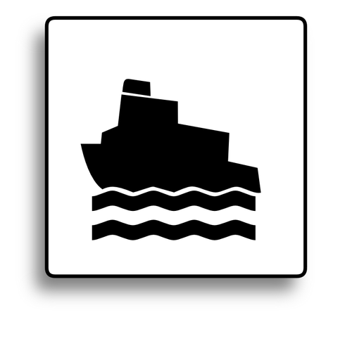 Ferry boat road sign vector image